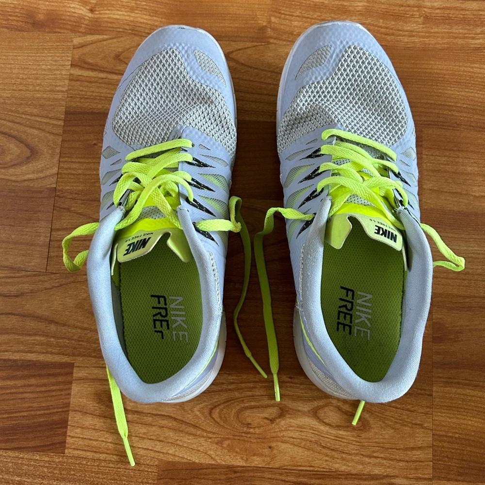 Grey/Yellow Nike Frees